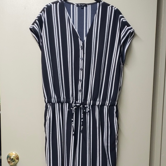 Lily Morgan Summer Black and White Striped  Jumpsuit - Picture 1 of 5